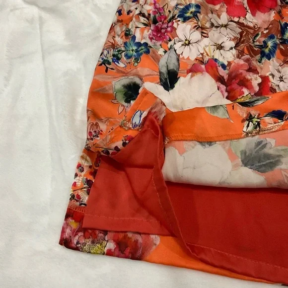 St. John Silk Vibrant Floral Midi Dress - Picture 9 of 16